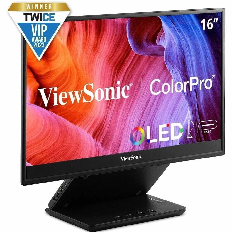 Viewsonic VP16-OLED 15.6" 1080p OLED Monitor USB-C Micro HDI- Black Case w Stand - Image 1 of 4