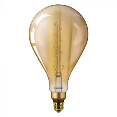 Philips Vintage LEDbulb E27 Pear Filament Gold 5W 300lm 820 Extra Warm White - Image 1 of 3