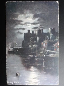 Wales: Conway Castle by Moonlight c1907 Picturesque North Wales by Raphael Tuck - Picture 1 of 2