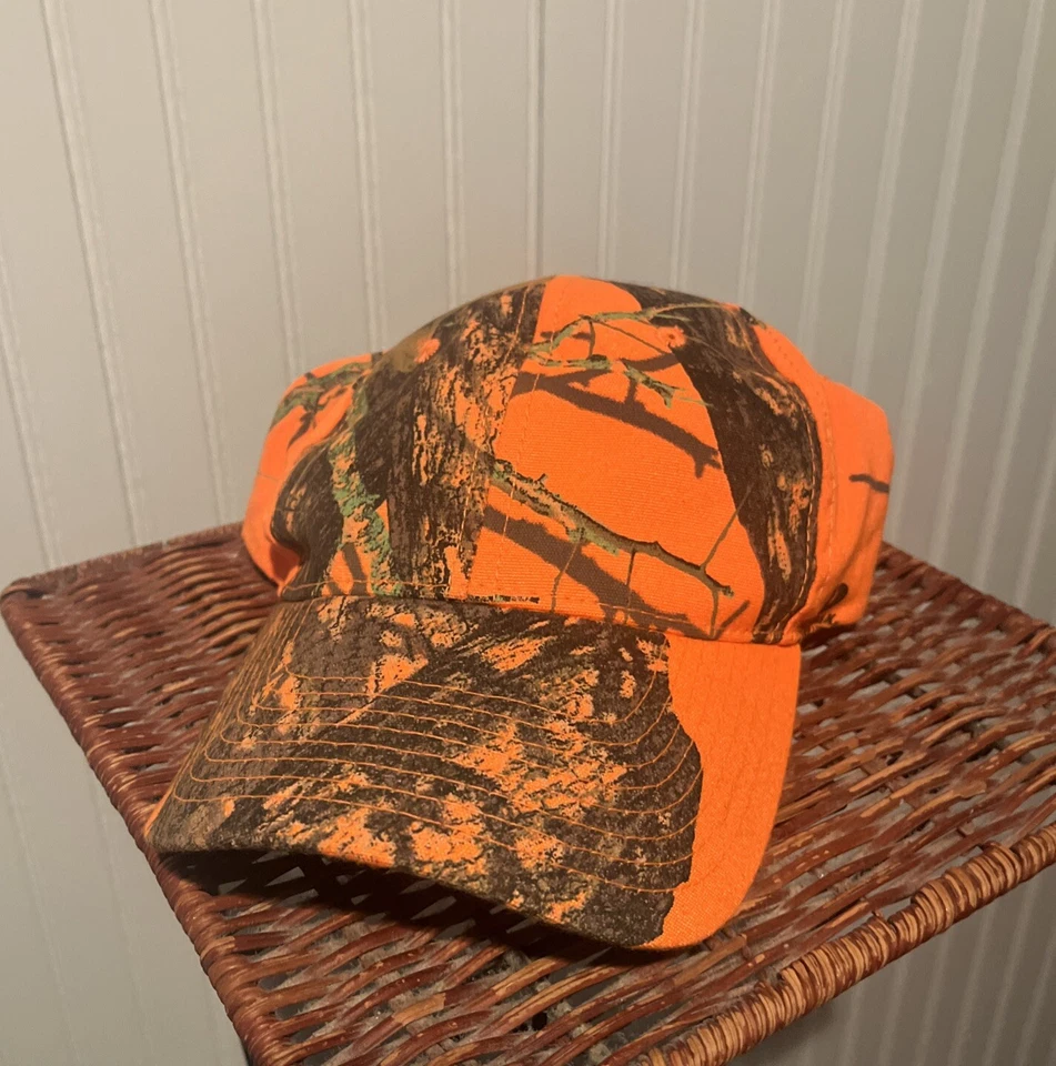 Шляпа дорожная OC оранжевая камуфляжная настоящая с регулируемым ремешком - Изображение 1 из 4