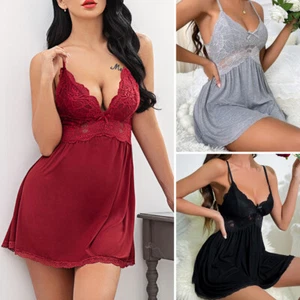 Sexy Women Lingerie Lace Cotton Underwear Sleepwear Night Dress Babydoll Pajamas - Picture 1 of 40