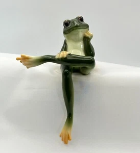 Vintage Enesco Ceramic FROG FIGURINE – Thinking Pose Shelf Sitter – 7" tall - Picture 1 of 9