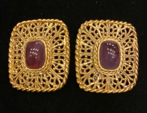 Pendientes vintage de cabujón Givenchy ornamentados - Imagen 1 de 5