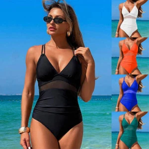 Women's Sleeveless Hot Spring One-piece Swimsuit - Picture 1 of 29