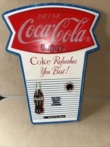 VINTAGE HOLZ GETRÄNK COCA-COLA WANDBEHANG NOTIZBLOCK/KALENDERHALTER schöne Form - Bild 1 von 4