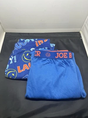 Pantalones de dormir Joe Boxer para niños - talla mediana - 2 pares - cara azul y sonriente Foto 1 de 4