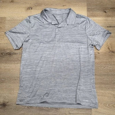 Tek Gear Dry Tek Men's Polo Shirt Gray Size L Short Sleeve Stretch Polyester - Image 1 of 4