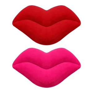 2 Stück Rot Lippen Kissen Dekokissen für Couch 15x15 Kissen Dekokissen Lippe - Bild 1 von 9