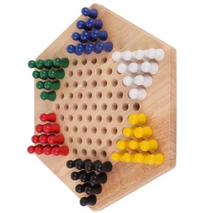 Wooden Educational Board Children Classic Halma Chinese Checkers Set UF - Picture 1 of 12