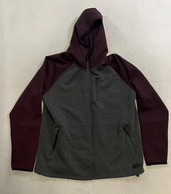 Sudadera con Capucha Lucky Brand Para Hombre Talla Grande Gris Borgoña Manga Larga Cremallera Completa Elastizada Foto 1 de 4