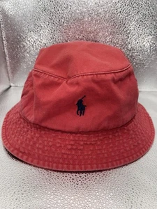 Polo Ralph Lauren Bucket Hat Cap Pink Embroidered Pony Classic Mens Baseball - Picture 1 of 6