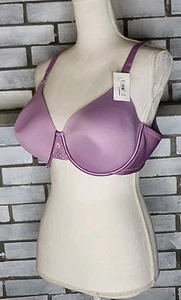 ☆ NWT Radiant Vanity Fair Lightly Lined Smoothing Underwire Bra Size 40D Purple - Picture 1 of 9
