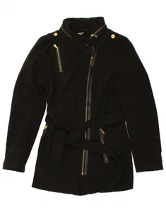 MICHAEL KORS Womens Utility Jacket UK 10 Small Black Polyester DB19 - Picture 1 of 3