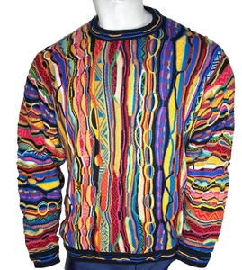 Vintage Coogi Medium Multicolor Mercerized Cotton Crew Neck Sweater - Picture 1 of 4