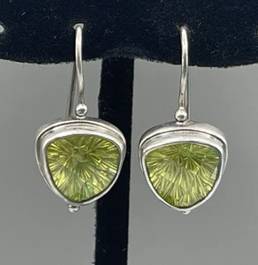 Signierte Sarda Sterling Silber 925 Designer Zitrone CZ Trillion Ohrringe 11,5gr - Bild 1 von 4