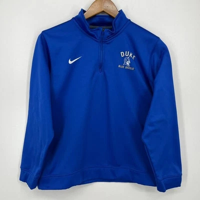 Nike Duke Blue Devils Sweatshirt Boys Size XL Blue NCAA 1/4 Zip Pullover - Image 1 of 4