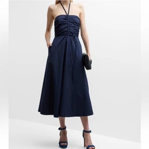 Vestido Veronica Barba Tucker Talla 00 Azul Marino Minorista $595 Nuevo con Etiquetas - Imagen 1 de 10