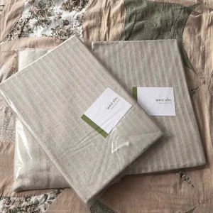 Lot Set 3 NEW West Elm Silk Rayon Window Curtain Panel 42"x96" Ivory Cream Beige - Picture 1 of 2