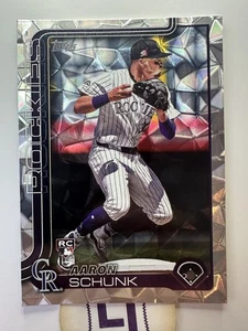 2025 Topps Serie 1 Aaron Schunk Diamante Foil #196 RC Colorado Rockies - Bild 1 von 2