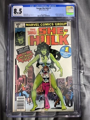 Marvel Comics Savage She-Hulk #1 Key 1980 Origin 1st Appearance CGC 8.5 NEWSTAND - Image 1 of 4