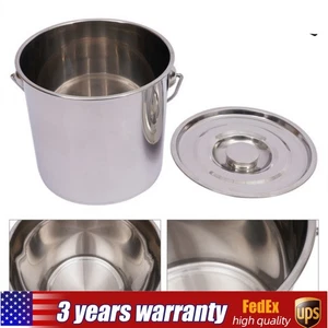 Secchio barile acciaio inox extra spesso 12/20L conservazione acqua alimenti con coperchio nuovo - Foto 1 di 11