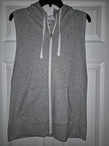 LADIES GREY SLEEVELESS HOODED COTTEN VEST SIZE SMALL BY OLD NAVY ACTIVE WEAR EUC - Picture 1 of 4