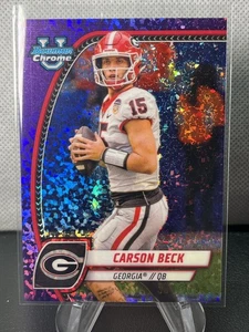 2024 Bowman Chrome U Carson Beck #D /375 Purple Mini-Diamond Refractor Miami - Bild 1 von 2