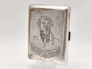 Zigarettenetui Puschkin Vintage Smoking Box Sammlerstück Tobacciana LE 40er UdSSR - Bild 1 von 12