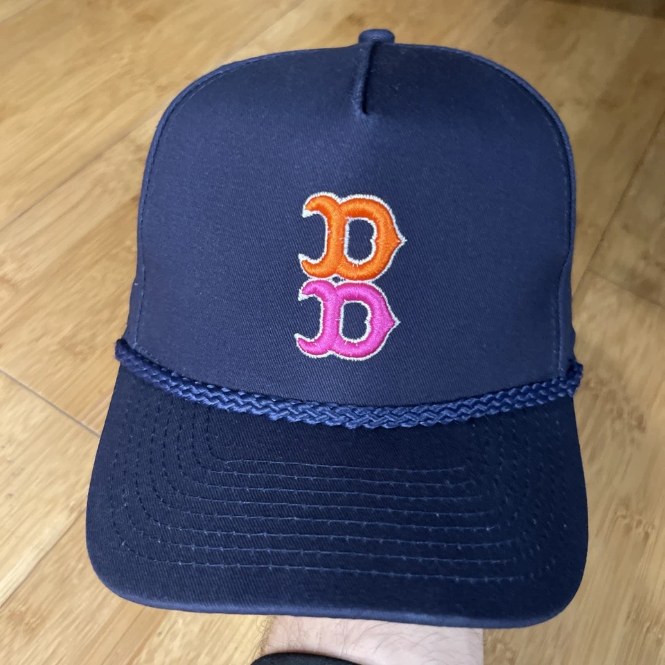 Chapéu Snapback Boston Donut Doughnut Dunks Red Sox Marinha A-Frame Corda Caminhoneiro Bom - Imagem 1 de 4