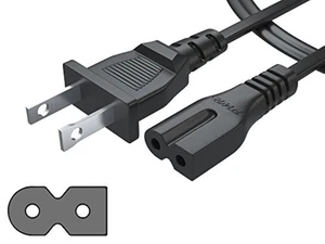 2 Prong Polarized Power Cord For Arris Router Modem Vizio Sharp Sanyo Very Good - Picture 1 of 4