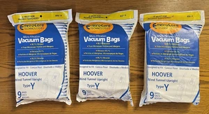 SET BESTEHEND AUS DREI (3) Staubsauger Windkanal aufrecht Typ Y Beutel 9 Stück Vakuumbeutel NEU - Bild 1 von 10