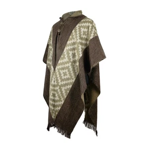 Lightweight BABY ALPACA Wool Hooded Poncho Pullover UNISEX Handmade in Ecuador - Picture 1 of 10