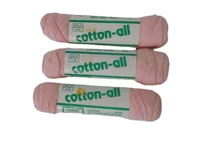 Vintage cotone-tutto 100% cotone filato 2 oz matassine rosa bambino lotto di 3 NUOVO - Foto 1 di 4