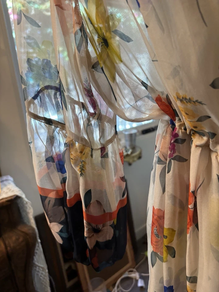 Vestido midi Jade by Johnny Was. Nuevo sin etiquetas talla XL. Boho estampado floral 100 % seda Foto 1 de 4