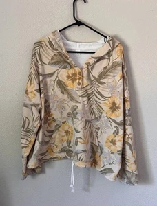 Old Navy Hoodie Womens 2XL Floral Print Pullover Hooded Kangaroo Pocket Sweatshi - Picture 1 of 8