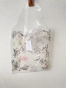 Sandy Liang Clear Pvc Embroidery Flower Pattern Tote Bag Excellent from Japan - Picture 1 of 10