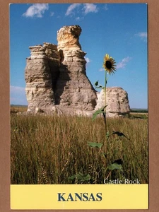 Castle Rock Sonnenblume Gove County Kansas UNP Kontinentale Postkarte - Bild 1 von 2
