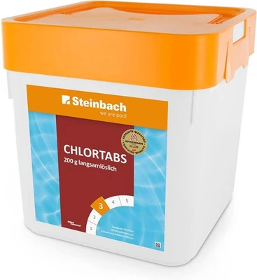 Steinbach 5kg Chlortabs 200g Chlortabletten Pool Schwimmbad langsam löslich - Bild 1 von 4