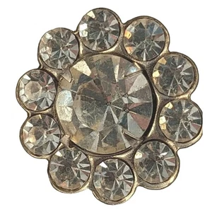 3 botones de estrás de colección 7/8" vástagos curvos transparentes en color plata - Imagen 1 de 8