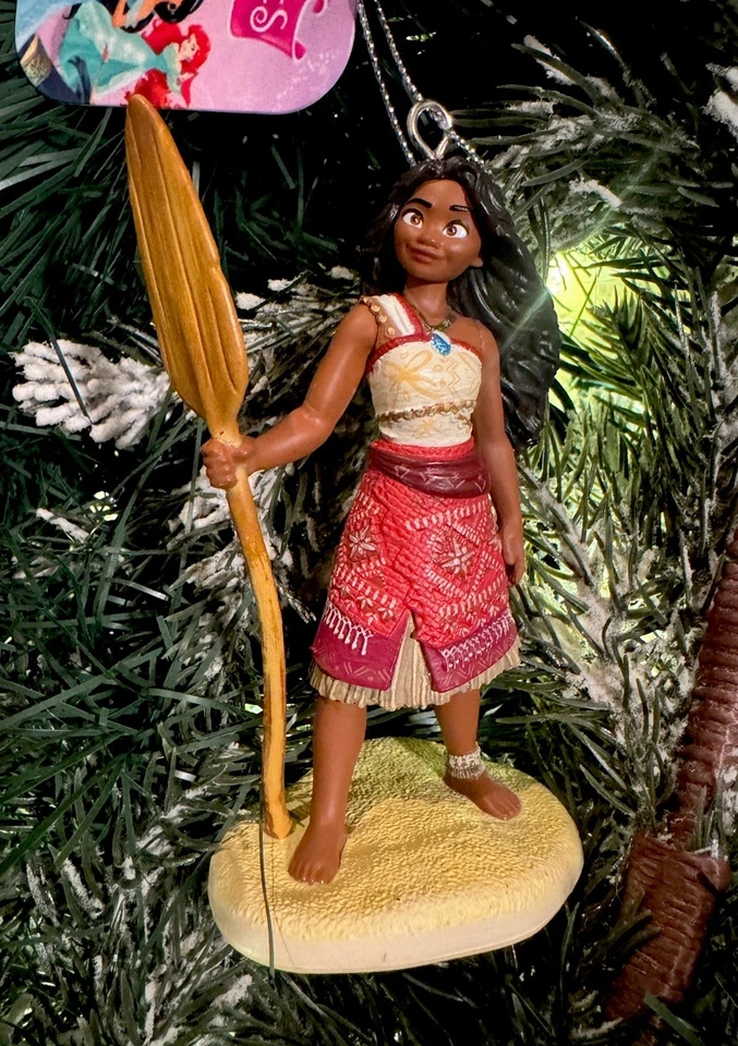 2025 Disney Moana w Boat Paddle Christmas Tree Ornament Hawaiian, New w Tag - Image 1 of 1