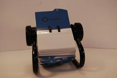 Rolodex Black Rotary Open Card File Organizer includes A-Z + over 300 cards - Image 1 of 3