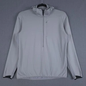 Lululemon Cold Terrain 1/2 Zip Hoodie Mens XL Gray Long Sleeve Stretch M3BTCS - Picture 1 of 11