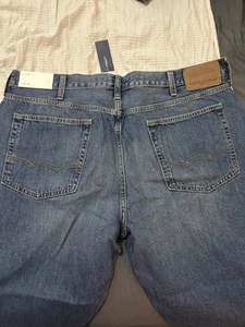 American Eagle Men’s Loose Fit Blue Jeans 40x30 100% Cotton Denim Straight Leg - Picture 1 of 7