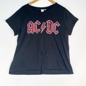 AC/DC Maglietta Nera Maglietta Grafica Donna - Foto 1 di 8