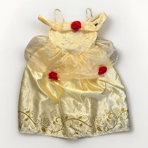 Disney Princess Bell Dress Halloween Costume Girls Size 4-6X Yellow Red Floral - Picture 1 of 8