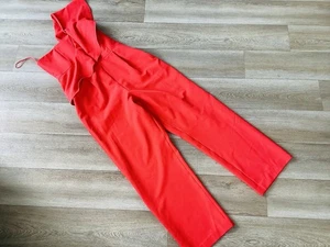 V By Very bright red off the shoulder ruffled ladies jumpsuit size 12 - Picture 1 of 2