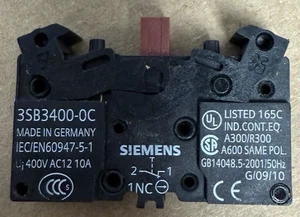 SIEMENS 3SB3400-0C PUSHBUTTON CONTACT BLOCK *LOT OF 2* *NEW NO BAG* - Picture 1 of 6
