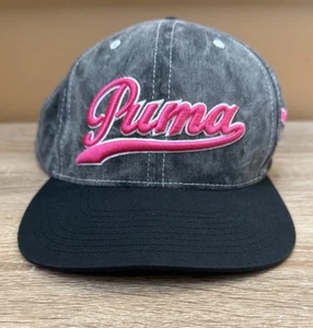 Puma Gray Camo Snapback Hat Cap Adjustable Pink Fashion Embroidered Logo Black - Picture 1 of 8