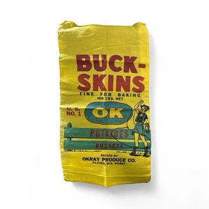 Dies ist ein alter "Buck-Skins" Kartoffelsack von Okray Produce Co. - Bild 1 von 6