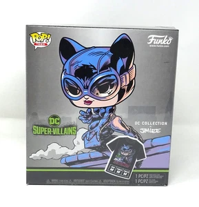 Funko Pop Tees DC Super-Villains Catwoman Figura in vinile e maglietta MD - Foto 1 di 6